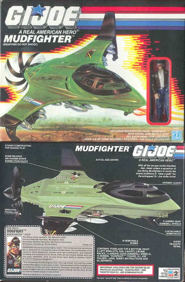 gi joe Mudfighter 1989 2 Blue Bombs ! European Version 